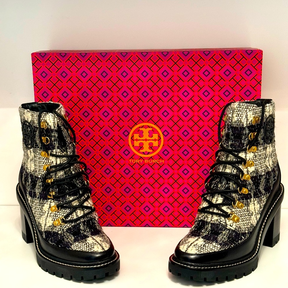 Tory Burch Miller 90mm Lug Sole Combat Boot